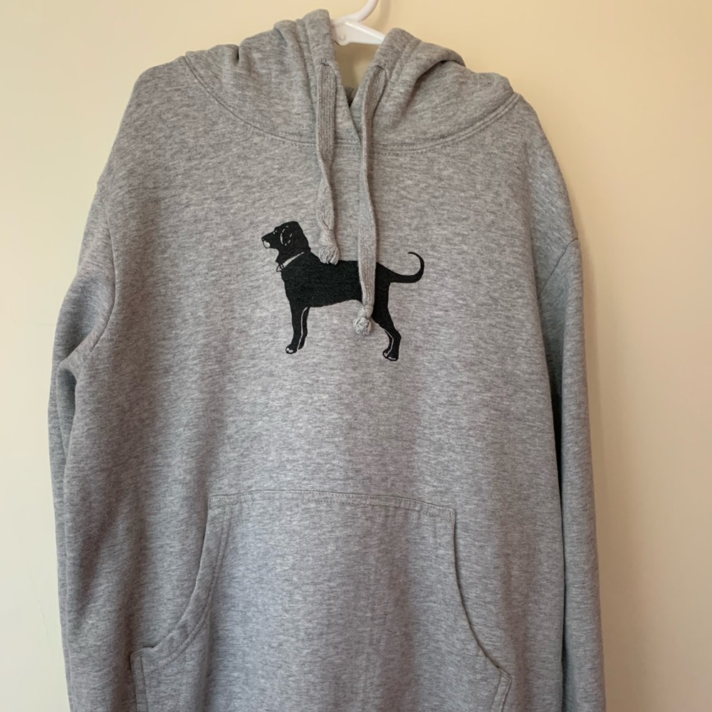 Gray Black Dog Hoodie